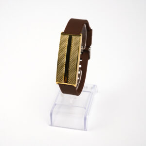 Bracelete  Author K. Dourada G em Silicone Marrom