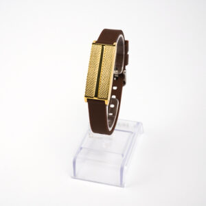Bracelete  Author K. Dourada P em Silicone Marron