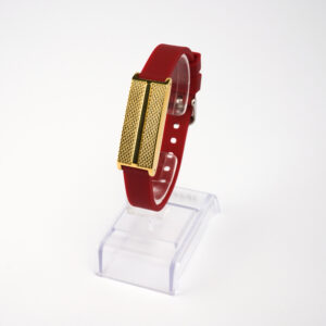 Bracelete  Author K. Dourada P em Silicone Vermelho