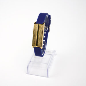 Bracelete Author K. Prata P em Silicone Azul