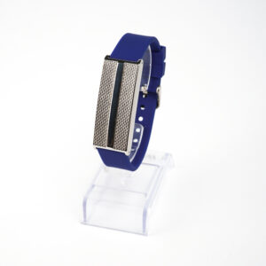 Bracelete Author K. Prata G em Silicone Azul