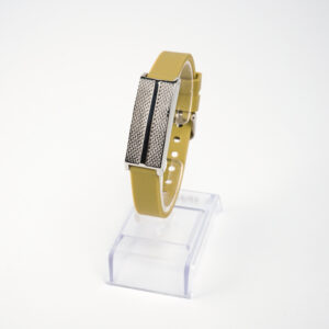 Bracelete Author K. Prata P  em Silicone Bege