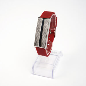 Bracelete Author K. Prata P  em Silicone Vermelho