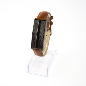 Bracelete  Author K.  Preto G em Couro Marrom-Caramelo