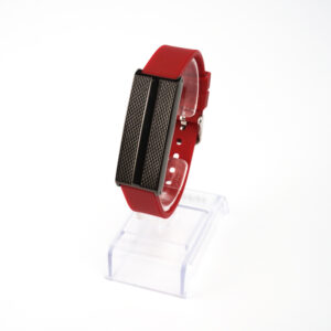 Bracelete Author K. Preto G  em Silicone Vermelho