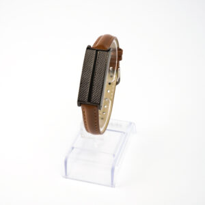 Bracelete Author K. Preto P em Couro Marrom -Caramelo