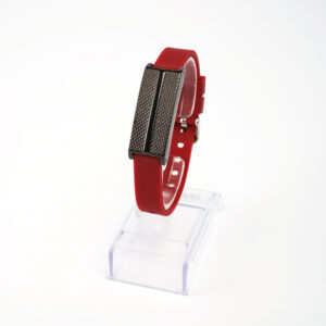 Bracelete Author K. Preto P em Silicone Vermelho