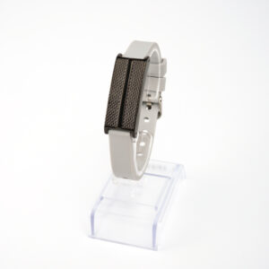 Bracelete Author K. Preto  P em Silicone Cinza